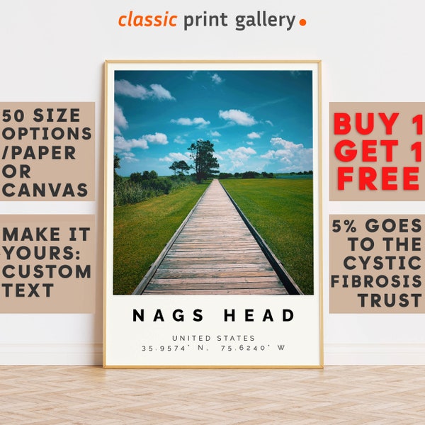 Nags Head Poster Colorful Print, Nags Head Wall Art, Nags Head Photo Decor, Nags Head Gift Travel Print,North Carolina,Travel Art,9688