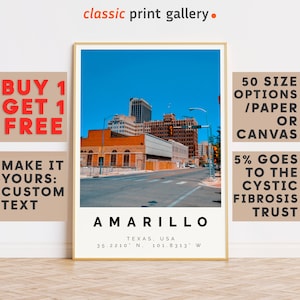 Amarillo Print Colorful Poster|Amarillo Wall Art|Amarillo Travel Poster Gift|Amarillo Travel Photography|Decor|Texas|18194b
