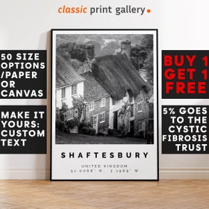 Shaftesbury Poster Black and White Print, Shaftesbury Wall Art, Shaftesbury Travel Poster, Shaftesbury Photo Print, United Kingdom,5284