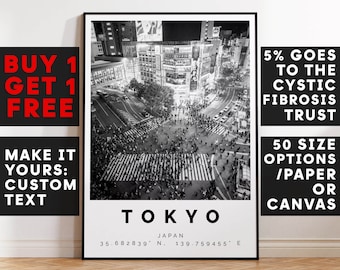 Tokyo Print,Tokyo Wall Art,Tokyo Black and White Poster,Personalized Birthday Travel Gift Present Photography Artwork Japan 12620a1