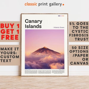 Canary Islands Print, Canary Islands Wall Art, Canary Islands Color Poster With Text, Personalized Birthday Travel Gift, Spain 11565b2