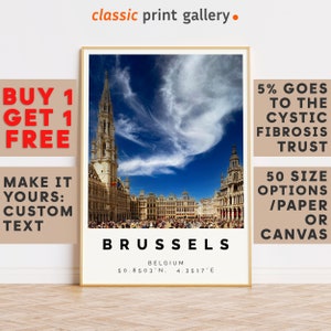Brussels Print,Brussels Wall Art,Brussels Colorful Poster,Personalized Birthday Travel Gift Present Artwork Belgium 12433b4