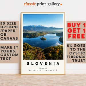 Slovenia Poster Colorful Print, Slovenia Wall Art, Slovenia Photo Decor, Slovenia Gift Travel Print,Birthday Gift,Vintage Art Print,9167