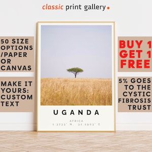 Uganda Poster Colorful Print, Uganda Wall Art, Uganda Photo Decor, Uganda Gift Travel Print,Travel Poster Decor,9393