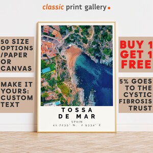 Tossa De Mar Poster Colorful Print, Tossa De Mar Wall Art, Tossa De Mar Photo Decor, Catalunya,A3 Poster,10503
