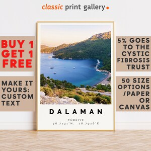 Dalaman Print,Dalaman Wall Art,Dalaman Colorful Poster,Personalized Birthday Travel Gift Present Artwork Türkiye 12463b