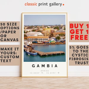Gambia Poster Colorful Print, Gambia Wall Art, Gambia Photo Decor, Gambia Gift Travel Print,Travel Art,Travel Wall Art,9240