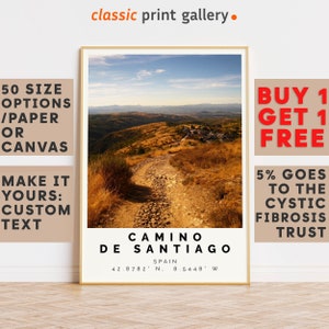 Camino De Santiago Poster Colorful Print, Camino De Santiago Wall Art, Camino De Santiago Decor,Santiago de Compostela,Gift For Him,7800