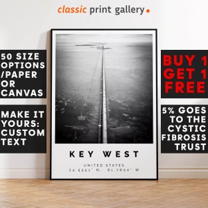Key West Poster Black and White Print, Key West Wall Art, Key West Travel Poster, Key West Photo Print, Florida, USA,4968