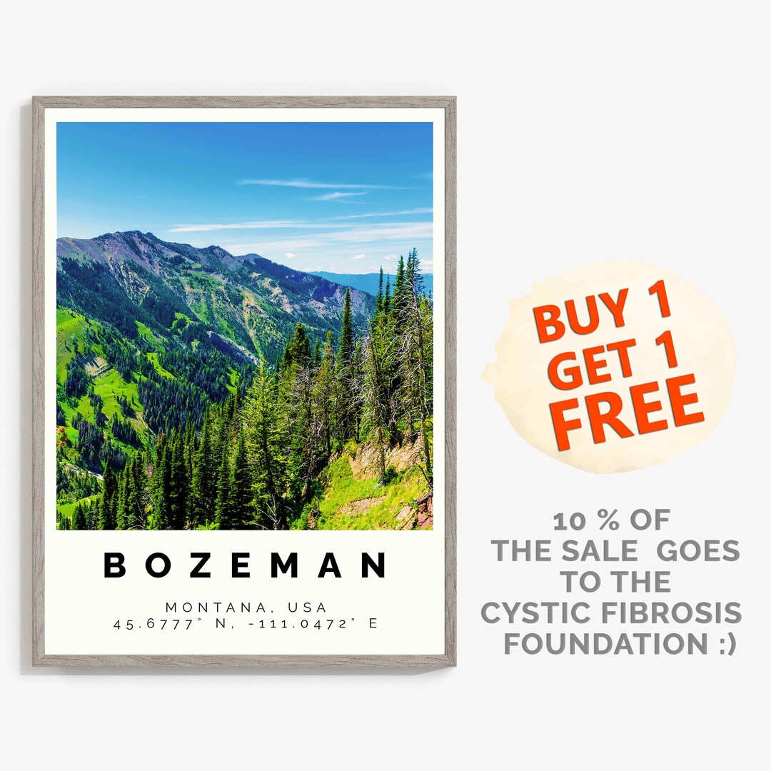 Bozeman Poster Colorful Print Bozeman Wall Art Bozeman Photo Etsy