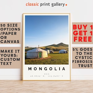 Mongolia Poster Colorful Print, Mongolia Wall Art, Mongolia Photo Decor, Mongolia Gift Travel Print,Travel Gift,10169