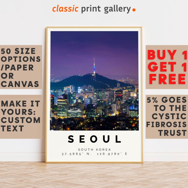 Seoul Poster Colorful Print, Seoul Wall Art, Seoul Photo Decor, Seoul Gift Travel Print,South Korea,Travel Posters,8592