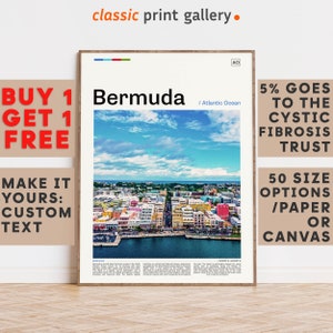 Bermuda Print, Bermuda Wall Art, Bermuda Color Poster With Text, Personalized Birthday Travel Gift Present, North Atlantic Ocean 11498b