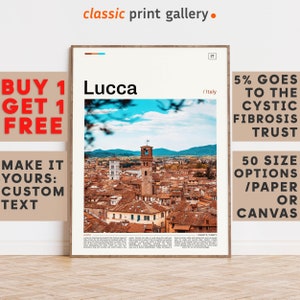 Lucca Print, Lucca Wall Art, Lucca Color Poster With Text, Personalized Birthday Travel Gift Present Photography  Artwork,Italy 11927b2