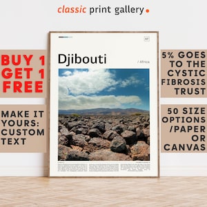 Djibouti Print, Djibouti Wall Art, Djibouti Color Poster With Text, Personalized Birthday Travel Gift Present Photography, Djibouti 11655b2
