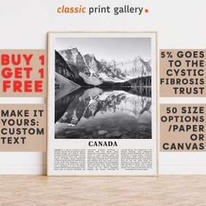Canada Print, Canada Wall Art, Canada Black and White Poster, Personalized Birthday Travel Gift Present Photography North America 11564a1