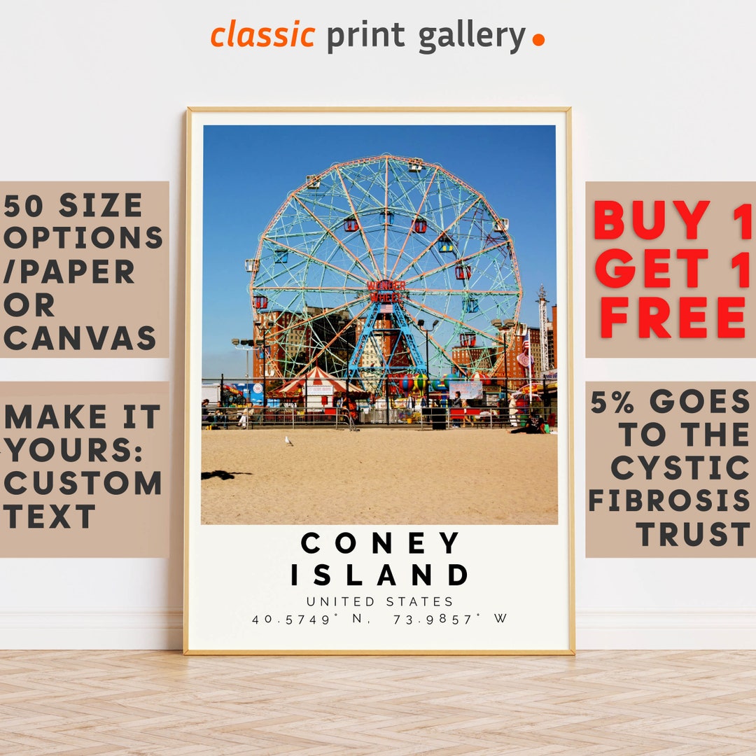 Coney Island Poster Colorful Print, Coney Island Wall Art, Coney Island Photo Decor,gift Travel ...