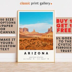 Arizona Poster Colorful Print, Arizona Wall Art, Arizona Photo Decor, Arizona Gift Travel Print,Gift For Travel Lover,7622
