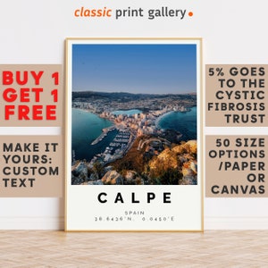 Calpe Print,Calpe Wall Art,Calpe Colorful Poster,Personalized Birthday Travel Gift Present Photography Artwork Spain 12700