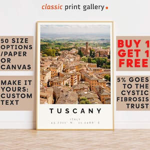 Tuscany Poster Colorful Print, Tuscany Wall Art, Tuscany Photo Decor, Tuscany Gift Travel Print,Holiday Art,8406
