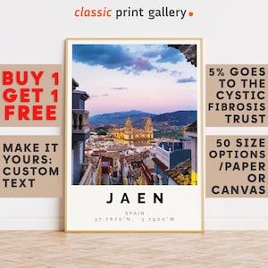Jaen Print,Jaen Wall Art,Jaen Colorful Poster,Personalized Birthday Travel Gift Present Photography Artwork Spain 12685