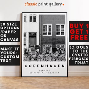 Copenhagen Poster Black and White Print, Copenhagen Wall Art,Copenhagen Travel Photo,Copenhagen Map, København, Danmark,Denmark, Europe,3307