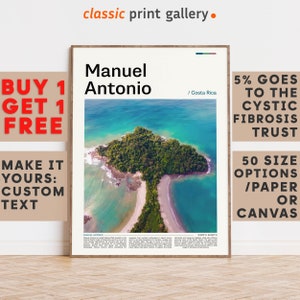 Manuel Antonio Print, Manuel Antonio Wall Art, Manuel Antonio Color Poster With Text, Personalized Birthday Travel Gift, Costa Rica 11957b