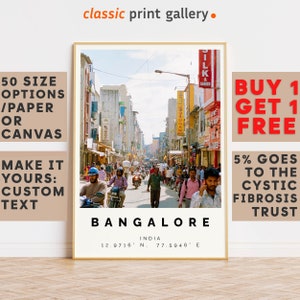 Bangalore Poster Colorful Print, Bangalore Wall Art, Bangalore Photo Decor, Bangalore Gift Travel Print,Karnataka, India,Birthday Gift,7664
