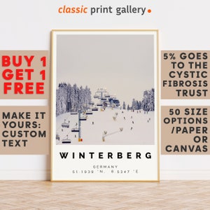 Winterberg Print,Winterberg Wall Art,Winterberg Colorful Poster,Personalized Birthday Travel Gift Present Artwork Germany 14223