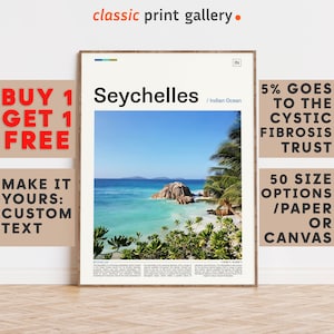 Seychelles Print, Seychelles Wall Art, Seychelles Color Poster With Text, Personalized Birthday Travel Gift Present, Seychelles 12231b1