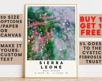 Sierra Leone Poster Colorful Print, Sierra Leone Wall Art, Sierra Leone Photo Decor,Office Wall Art,Travel Posters,10692
