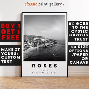 Roses Print,Roses Wall Art,Roses Black and White Poster,Personalized Birthday Travel Gift Present Photography Artwork Spain 12711a