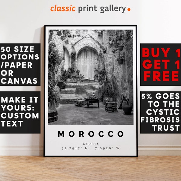 Morocco Poster Black and White Print, Morocco Wall Art, Morocco Travel Poster, Morocco Photo Print, Africa,4732d