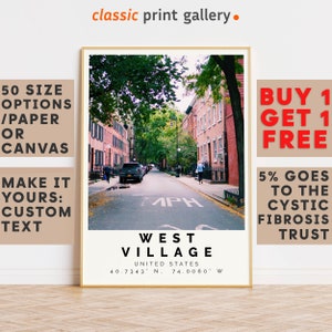 West Village Poster Colorful Print, West Village Wall Art, West Village Photo Decor,New York,Poster Travel,9602