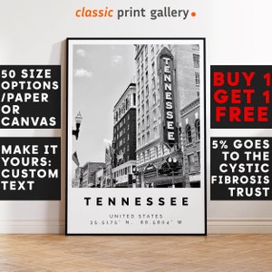Tennessee Print Black and White Photo, Tennessee Wall Art, Tennessee Travel Poster, Tennessee Photo Print, South Wall Art Decor, 4046
