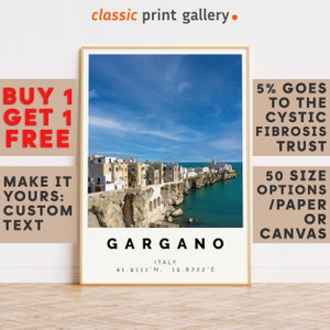 Gargano Print,Gargano Wall Art,Gargano Colorful Poster,Personalized Birthday Travel Gift Present Photography Artwork Italy 13419