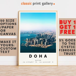 Doha Poster Colorful Print, Doha Wall Art, Doha Photo Decor, Doha Gift Travel Print,Qatar,Gift For Backpacker,9945