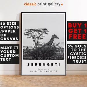 Serengeti Poster Print, Serengeti Wall Art, Housewarming Gift, Housewarming, Large Wall Art, Living Room Art, New Home Gift,  Tanzania,4759a