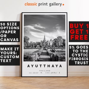Ayuthaya Poster Black and White Print, Ayuthaya Wall Art, Ayuthaya , Ayuthaya Photo Print,Thailand,6650