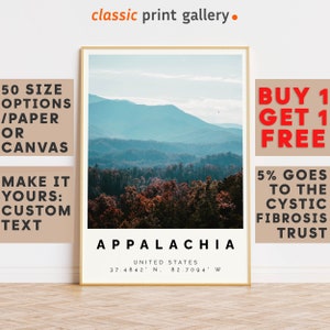 Appalachia Poster Colorful Print, Appalachia Wall Art, Appalachia Photo Decor, Appalachia Gift Travel Print,Housewarming Gift,7610