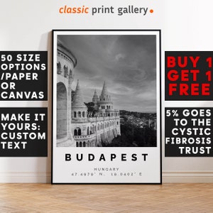 Budapest Poster, Budapest Print, Budapest Black and White Photographic Art, Wedding gift, Coordinates Poster, Travel Gift, Hungary 3170