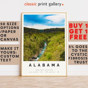 Alabama Poster Colorful Print, Alabama Wall Art, Alabama Photo Decor, Alabama Gift Travel Print,Travel Wall Art,Housewarming Gift,7572