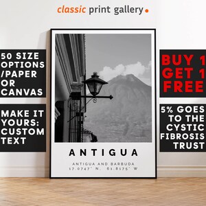 Antigua Guatemala Poster Black and White Print, Antigua Wall Art, Antigua Travel Poster, Antigua Photo Print, Central America, 2992