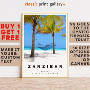 Zanzibar Print,Zanzibar Wall Art,Zanzibar Colorful Poster,Personalized Birthday Travel Gift Present Artwork Tanzania 12640b