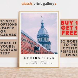 Springfield Poster Colorful Print, Springfield Wall Art, Springfield Photo Decor, Springfield Gift Travel Print,Poster Travel,9794