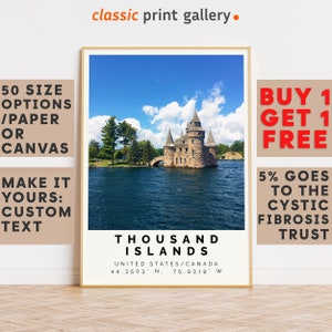 Thousand Islands Poster Colorful Print, Thousand Islands Wall Art, Thousand Islands Gift Travel Print,Canada,A3 Poster,8447