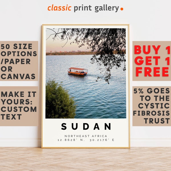 Sudan Poster Colorful Print, Sudan Wall Art, Sudan Photo Decor, Sudan Gift Travel Print,Gift For Him,10676