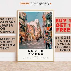 South Korea Poster Colorful Print, South Korea Wall Art, South Korea Photo Decor, South Korea Gift Travel Print,Travel Gift,10193