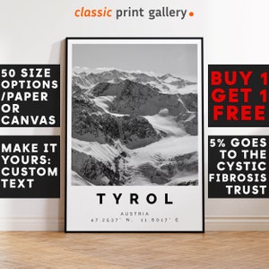 Tyrol Poster Black and White Print, Tyrol Wall Art, Tyrol Travel Poster, Tyrol Photo Print, Travel Home Decor,Austria,5700