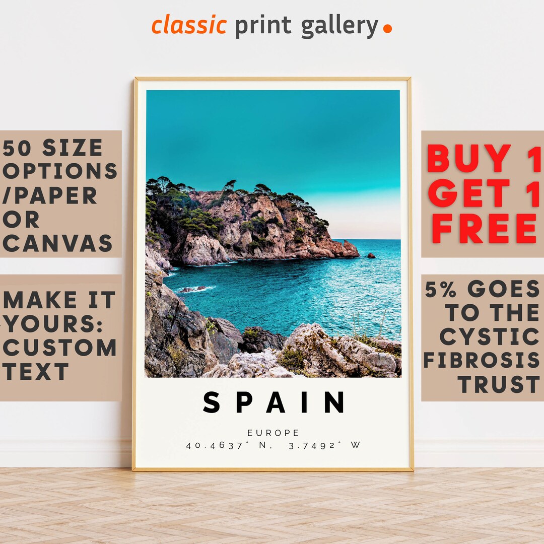 Spain Poster Colorful Print, Spain Wall Art, Spain Photo Decor, Spain